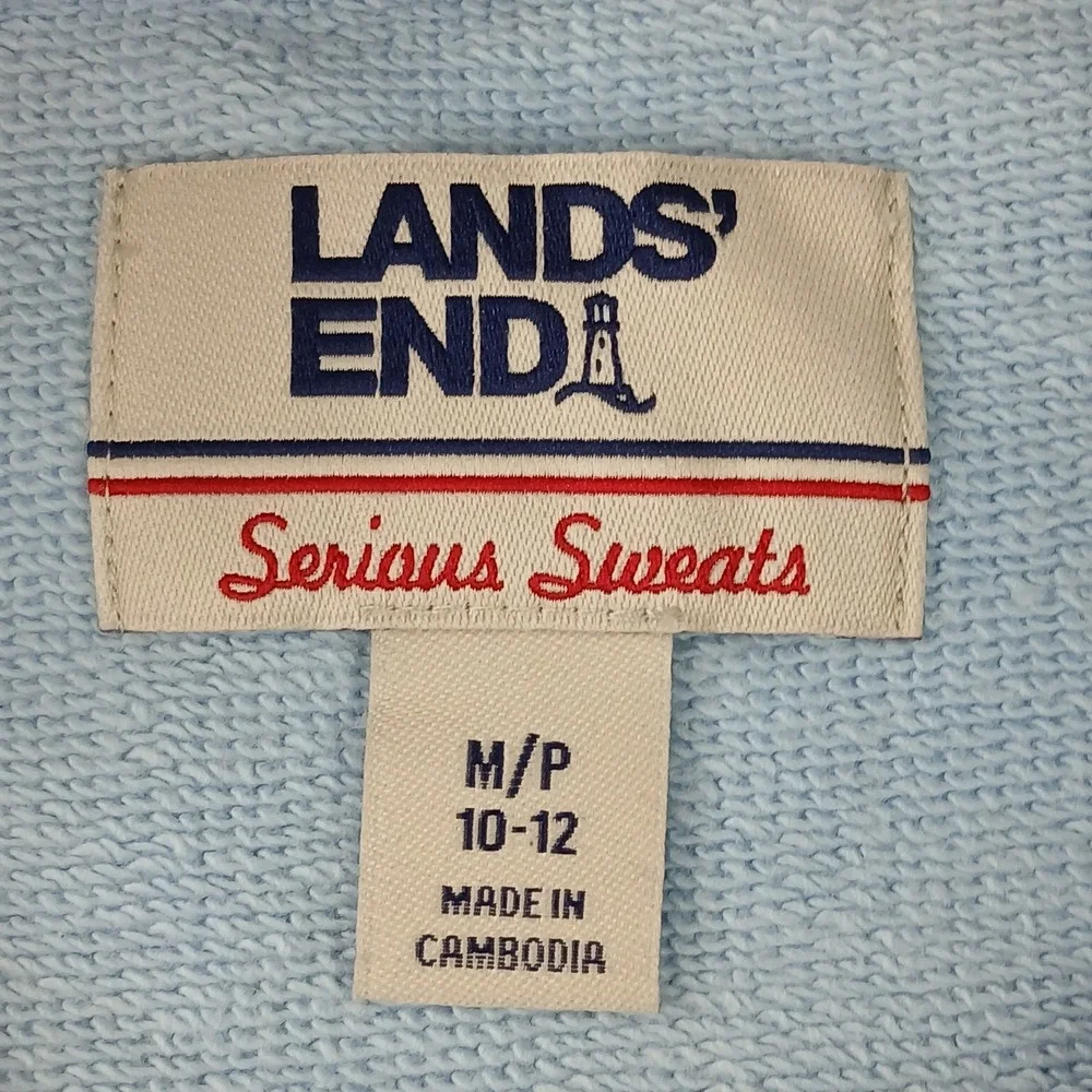 Lands End Medium 10-12‎ Womens Sweatshirt Serious Sweats Geometric 20x26